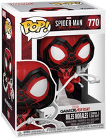 Spider-Man Miles Morales Game Crimson Cowl Suit Pop! Vinyl Figure # 770 with pop protector