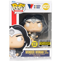 Wonder Woman 80th Anniversary White Lantern Glow-in-the-Dark Pop! # 423 with protector