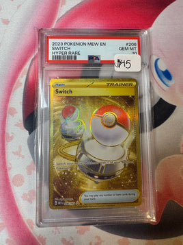 2023 Pokemon MEW EN Switch Hyper Rare GEM MT PSA 10 #206