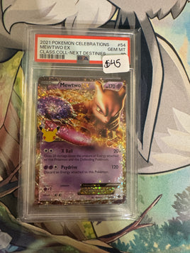 2021 Pokemon Celebrations Mewtwo EX GEM MT PSA 10 Classic Collection #54