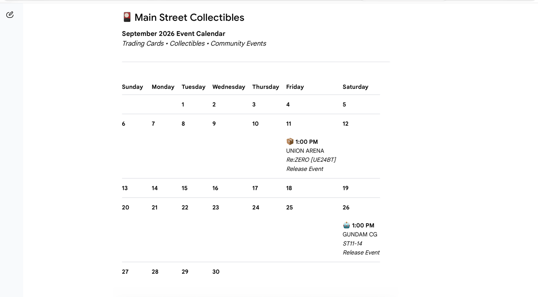 Main Street Collectibles