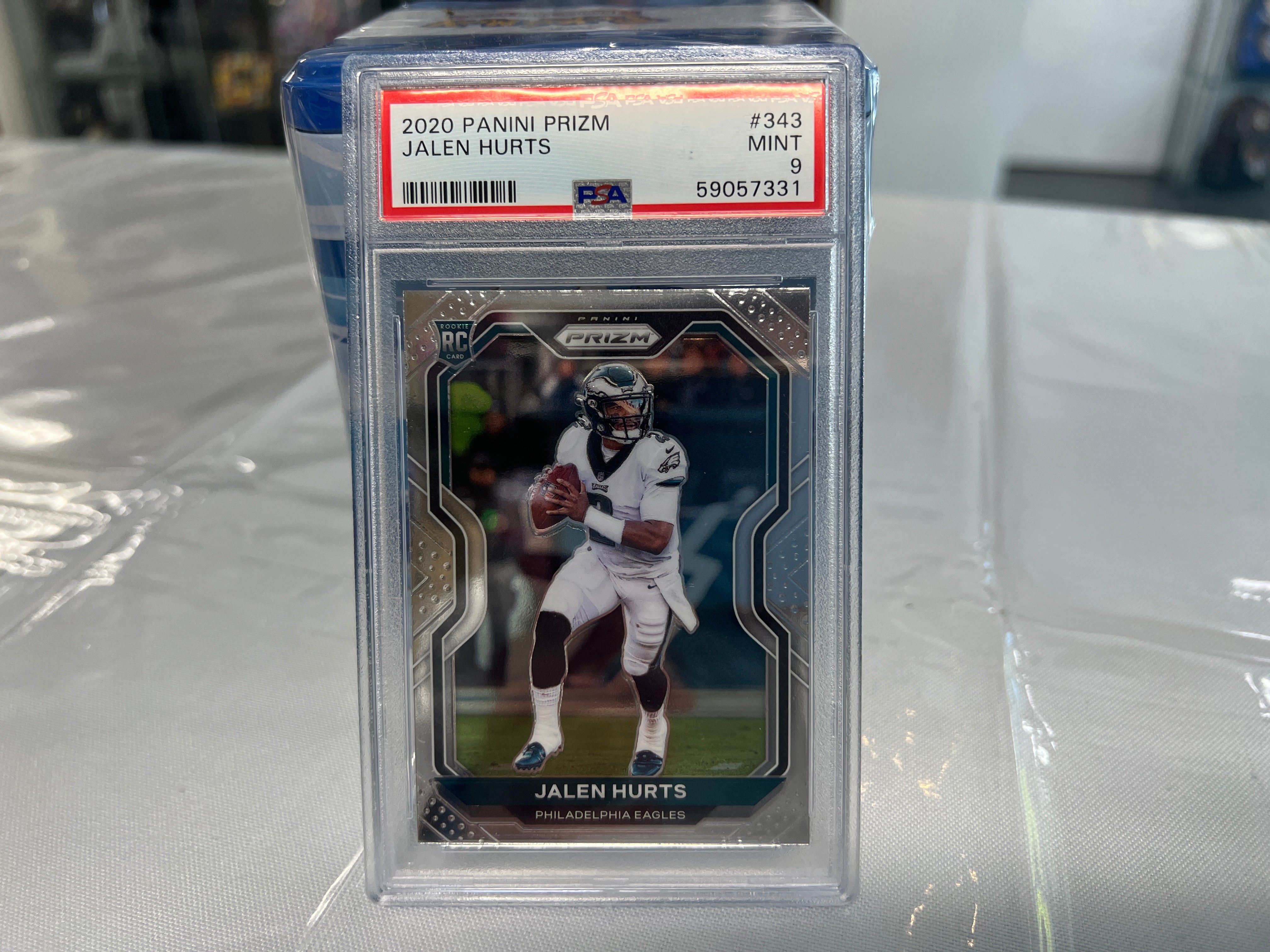 Jalen Hurts Philadelphia Eagles Autographed 2020 Panini Prizm #343 Beckett Fanatics Witnessed Authenticated 9.5/10 Rookie Card - 9.5,9,9.5,9.5