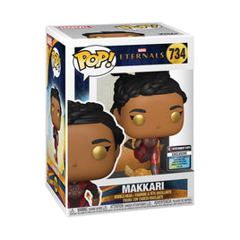 Eternals Makkari Pop! Vinyl Figure with Collectible Card EE Exclusive # 734 with pop protector