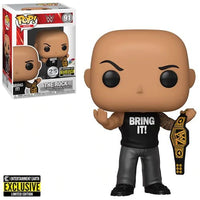 WWE The Rock with Championship Belt Pop! Vinyl Figure - Entertainment Earth Exclusive With Pop Protector