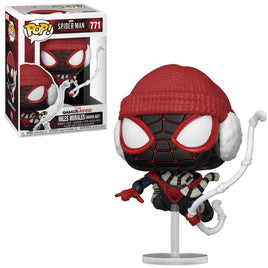 Spider-Man Miles Morales Game Winter Suit Pop! Vinyl Figure # 771 with pop protector